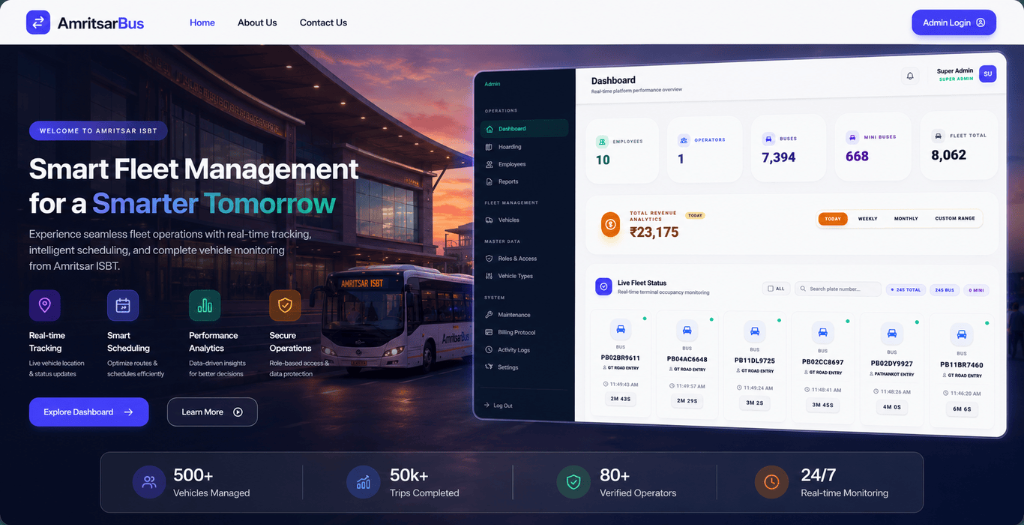 ISBT Amritsar Smart Fleet & Terminal Operations Dashboard