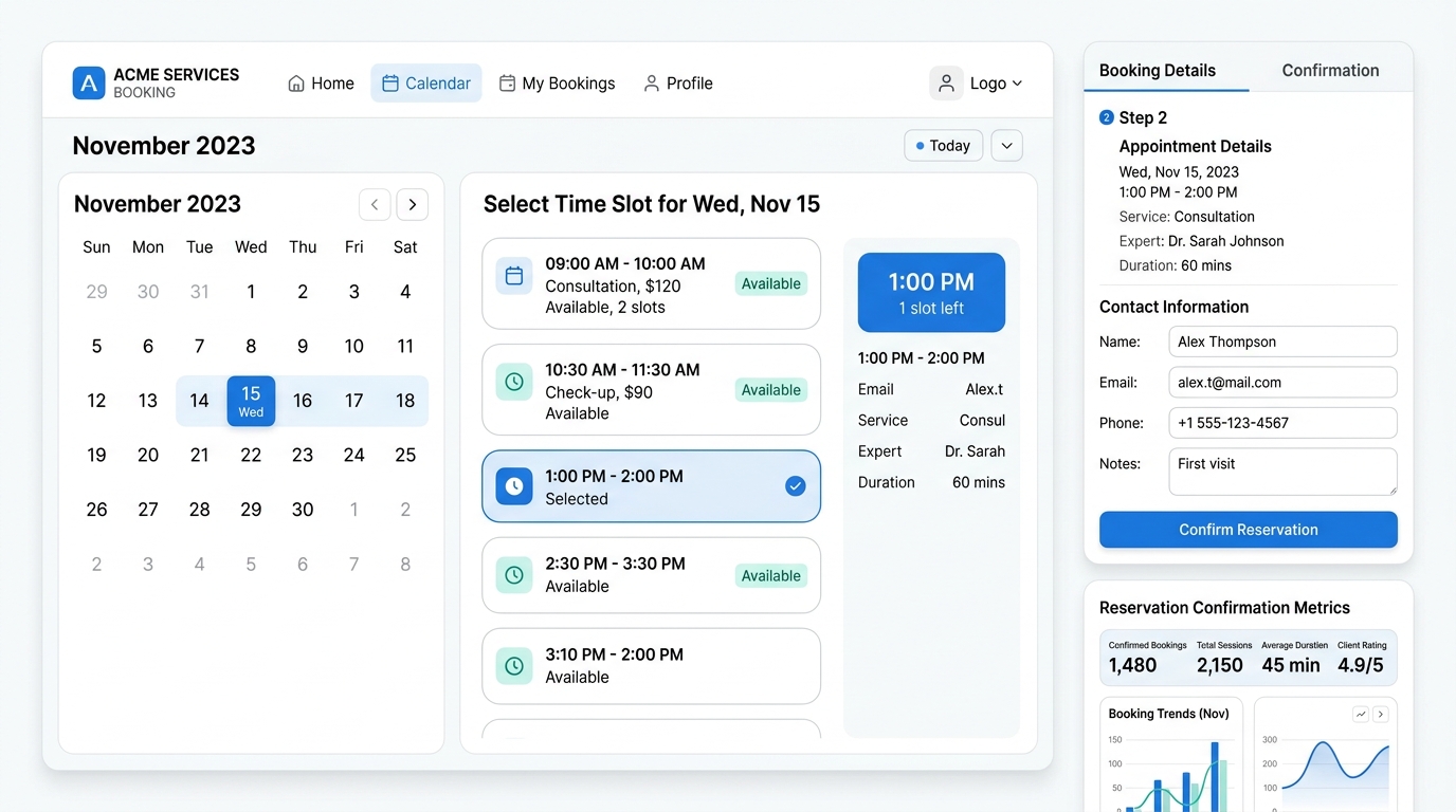 Booking System Development